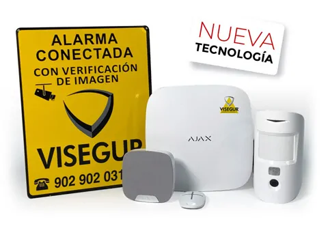 Kit de alarma Visegur con central, detectores y cámara