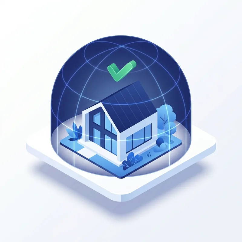 Vivienda con puerta reforzada, placa disuasoria de alarma y luz con sensor en la entrada