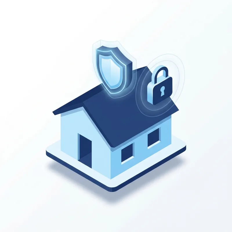 Esquema de capas de seguridad activa y pasiva en una vivienda